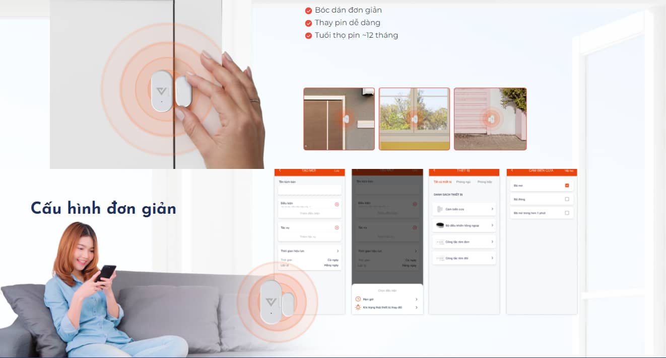 cam-bien-cua-vconnex cảm biến cửa vconnex cấu hình đơn giản