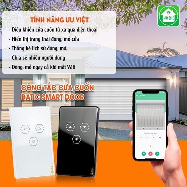 cong-tac-cua-cuon-datic-smart-door-hunonic Các tính năng của công tắc cửa cuốn Hunonic