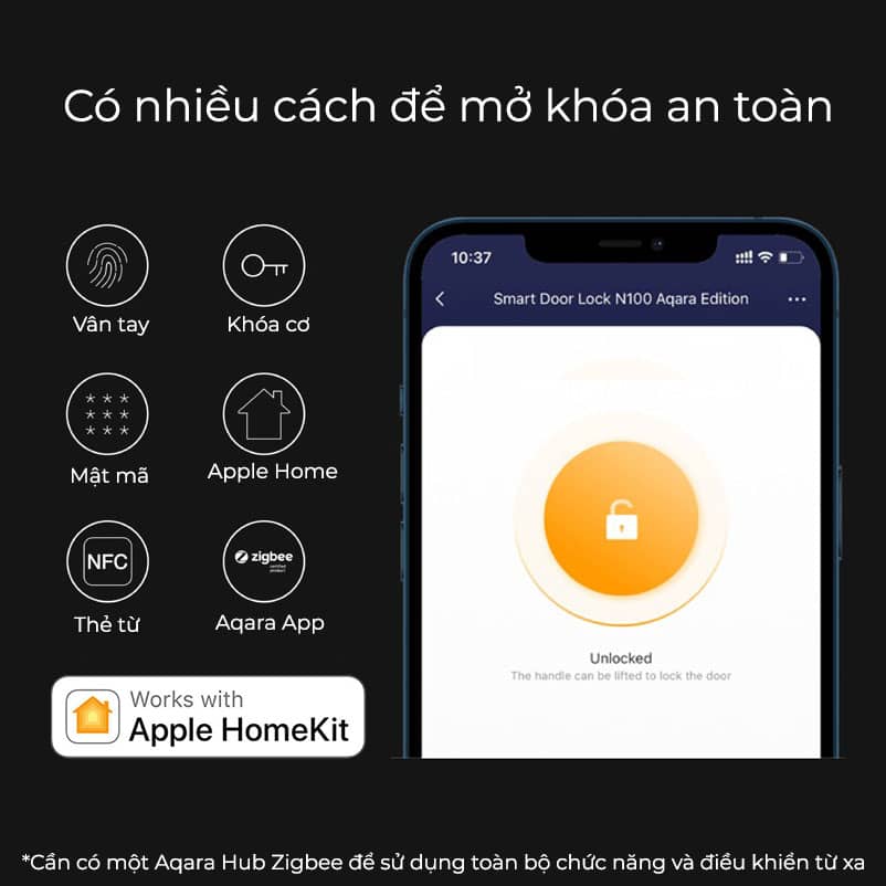 khoa-cua-thong-minh-aqara-n100-znms16lm đa dạng cách mở khóa với khóa aqara A100