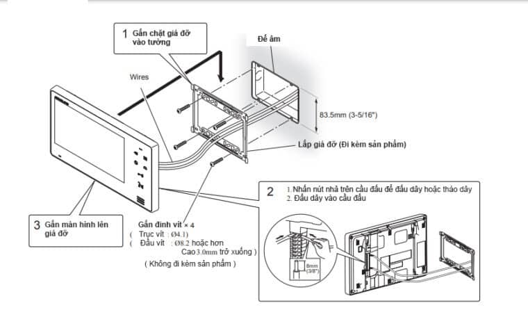huong-dan-lap-dat-bo-chuong-cua-man-hinh-co-mau-aiphone-jos-1aw hướng dẫn lắp đặt bộ chuông cửa màn hình có màu AIPHONE JOS-1AW